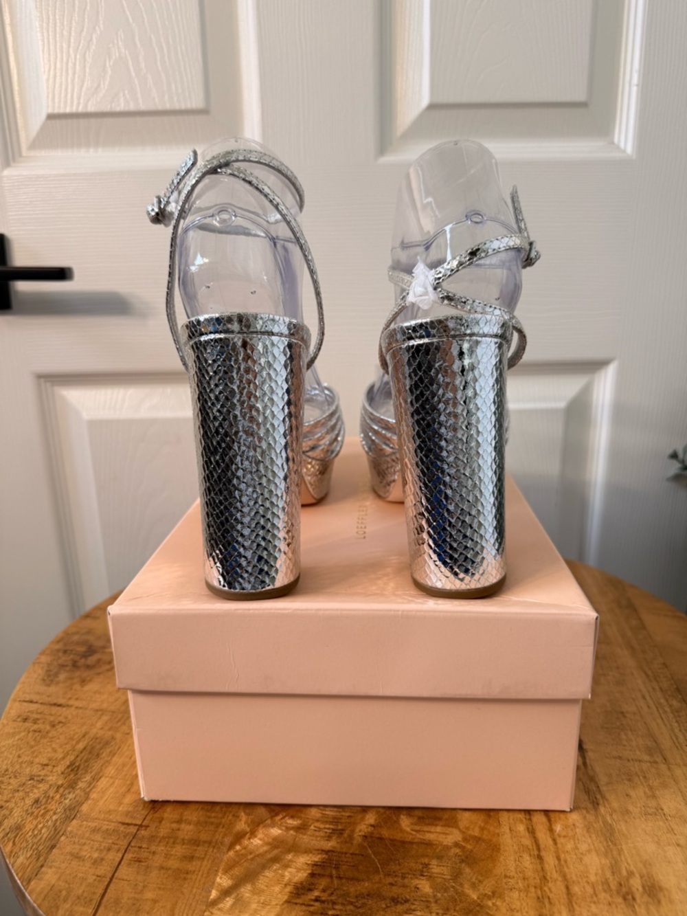 Loeffler Randall Silver Knotted Platform Sandals - Picture 4 of 6